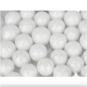Csillámos dekorgolyó 1,5cm fehér