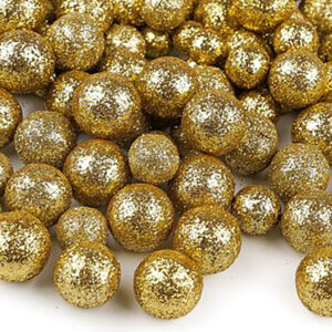 Csillámos dekorgolyó 1,5cm arany