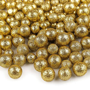 Csillámos dekorgolyó 1 cm arany