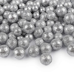 Csillámos dekorgolyó 1,2cm ezüst