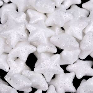 Csillámos dekorcsillag 2cm FEHÉR