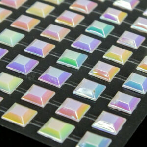 Négyzet alakú, öntapadós strasszkő FEHÉR 200db