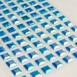 Négyzet alakú, öntapadós strasszkő TÜRKIZKÉK 200db