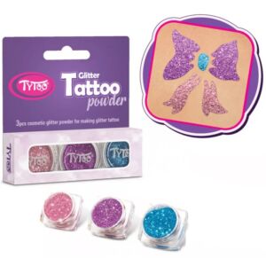 Csillámpor szett 3x2,5ml Babarózsaszín, Világos mályva, Türkizkék