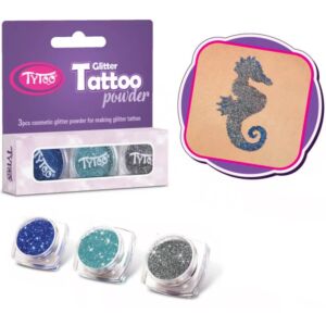 Csillámpor szett 3x2,5ml Tengerkék, Azúrkék, Acélszürke