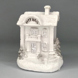 téli házikó LED-világítással, városháza