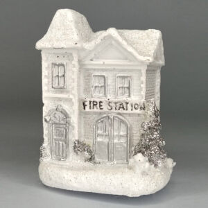 Téli házikó led világítással, fire station