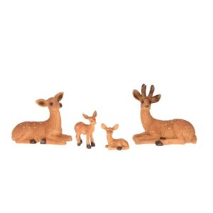 Őz család fekvő poly 6,3x3x6cm barna 4db/cs