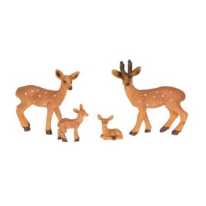 Őz család álló, poly, 7,5x2,5x8,3 cm, barna, 