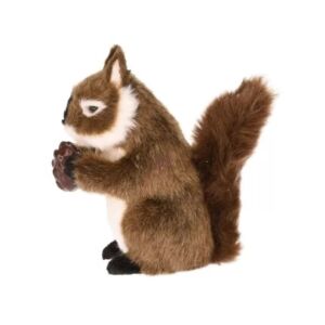 Mókus ülő, műanyag, textil, 12x6x12,5 cm, barna