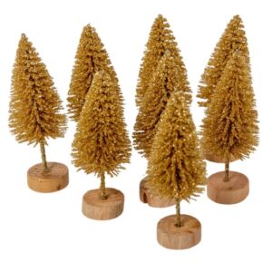 Glitteres arany fenyőfa 6cm/8db