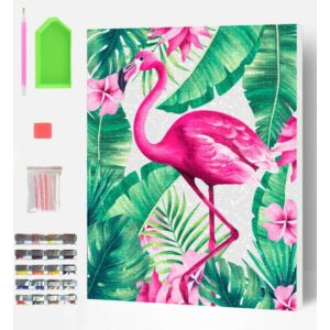 Gyémántszemes festmény 40x30 cm, Flamingó