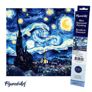 Figured'Art Gyémántszemes festmény 25x25cm, Van Gogh - Csillagos éj