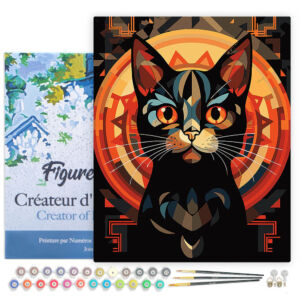 Figured'Art Számozott kifestő 50x40cm, Art Déco macska