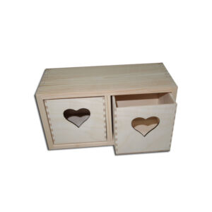 Fiókos szekrény szív kivágással