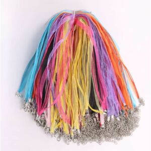 Organza nyaklánc viaszolt szállal, delfin kapoccsal