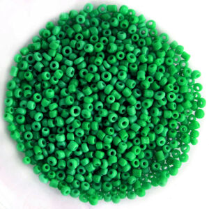 Kásagyöngy opak, Sötétzöld 2mm, 15g/cs