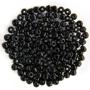 Kásagyöngy opak, Fekete 4mm, 15g/cs