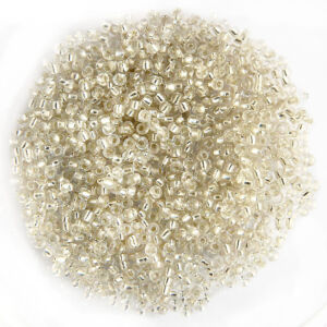 Kásagyöngy ezüstközepű, Fehér 2mm 15g/cs