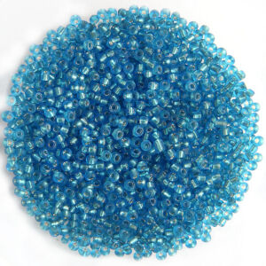 Kásagyöngy ezüstközepű, Vil. Kék 2mm 15g/cs