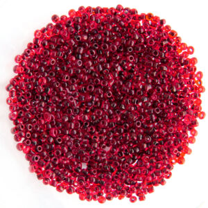 Kásagyöngy festettközepű Fekete-piros 2mm 15g/cs