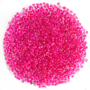 Kásagyöngy festettközepű, Ciklámen-Kristály 2mm 15g