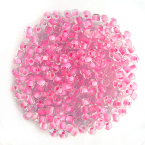 Kásagyöngy festettköz, Rózsaszín-krisály 4 mm 15g