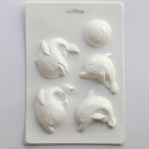 Műanyag öntőforma - Delfinek labdával 5db