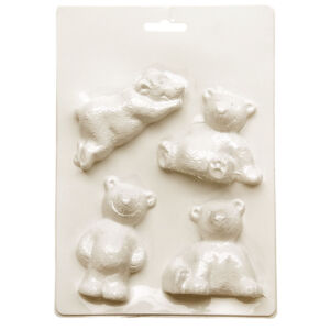Műanyag öntőforma - Vidám jegesmacik 4db