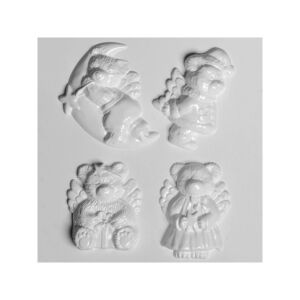 Műanyag öntőforma - Maci angyalkák 4db