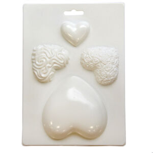 Műanyag öntőforma - Szívek 4db