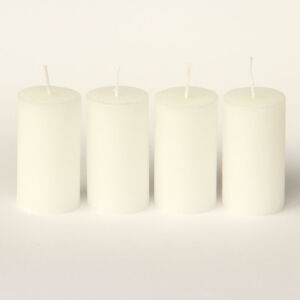 Rusztikus adventi gyertya 4db FEHÉR