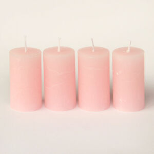 Rusztikus adventi gyertya 4db RÓZSASZÍN