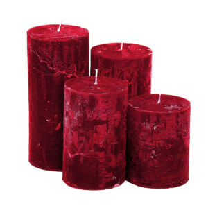 Adventi gyertya rusztikus, lépcsőzetes 4db BORDÓ