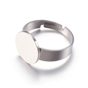 Nemesacél ragasztható gyűrű alap 12mm