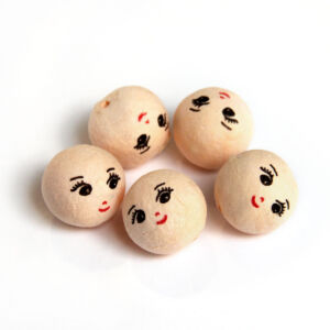 Kislány babafej, préselt papírgolyó 2,2cm/5db