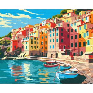 Számozott kifestő 40x50 cm, Napos városka