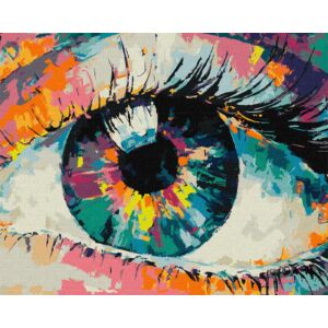 Számozott kifestő 40x50 cm, Szivárvány tekintet