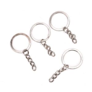 Kulcstartó alap, lapított duplakarika 30mm, 10db/cs