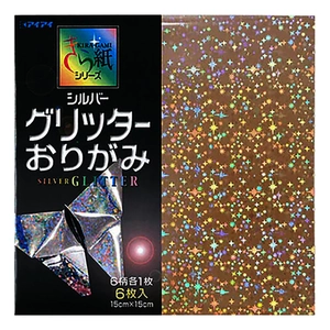 glitteres origamipapír ezüst