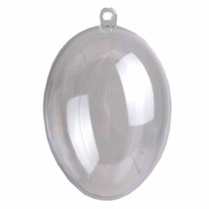Átlátszó műanyag tojás 10 cm