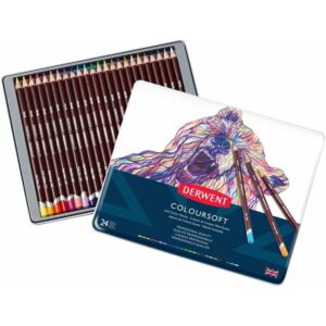 Derwent - Coloursoft színes ceruza készlet fémdobozban, 24 szín