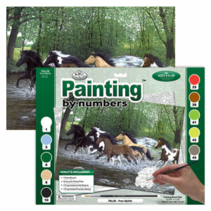 Számozott kifestő - Patakban vágtázó lovak