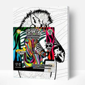 Számozott kifestő 40x30 cm, Zebra