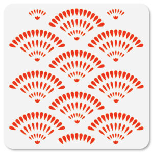 Stencil 30x30cm, legyező mintás