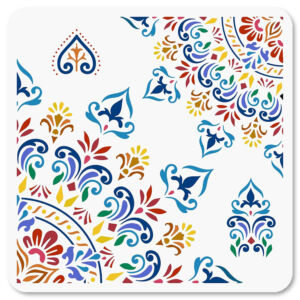 Stencil 30x30cm, sarokdísz mintázatú