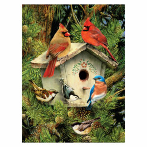 Számozott kifestő - Madárkák a madárháznál