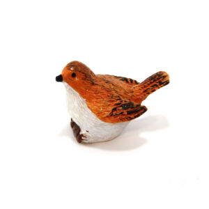 Madár poly, barna-fehér 3,2x2,3cm