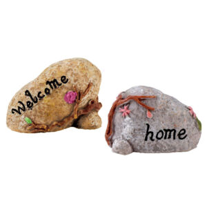 Tündérkert: 'üdvözöllek' és 'otthon' feliratú 2 db kő, 4cm