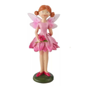 Virágtündér RÓZSASZÍN ruhás, 13 cm